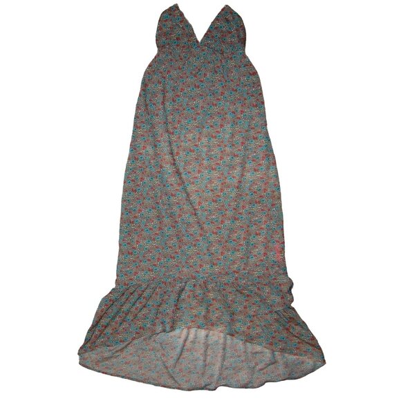 Billabong Long Flowing Flower Print Spaghetti Strap Summer Dress Women's Medium - Picture 1 of 10